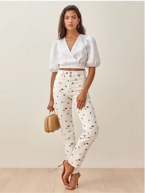 Reformation Cynthia Fruitloops High Rise Straight Jeans